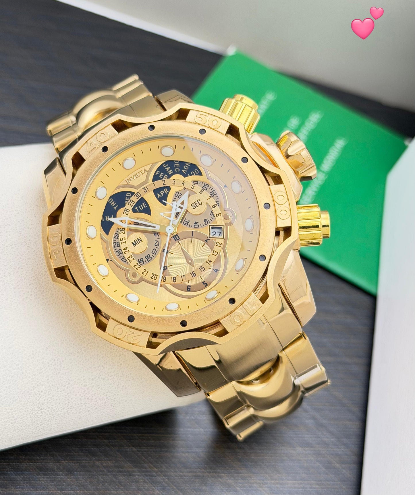 Premium Heavy Chronograph Watch – Gold Edition | Luxury Men’s Timepiece