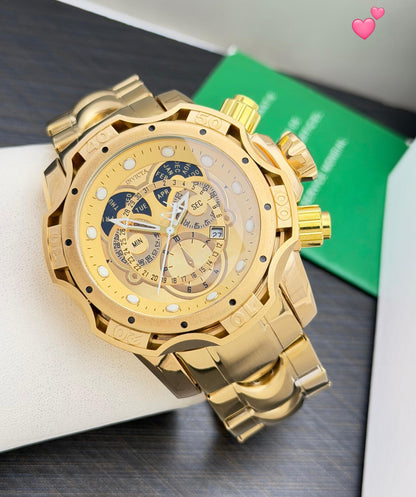 Premium Heavy Chronograph Watch – Gold Edition | Luxury Men’s Timepiece